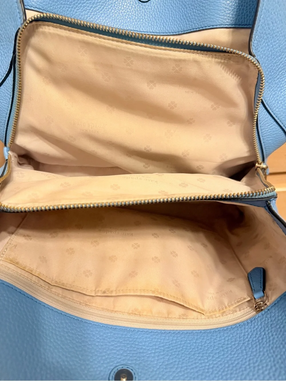 kate spade Sky Blue Leather Shoulder Bag with Tassel